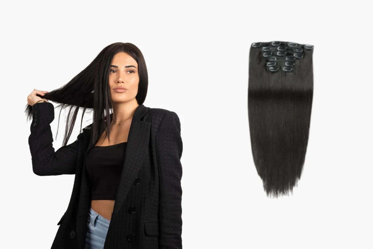 Clip-in human hair extensions for short hair